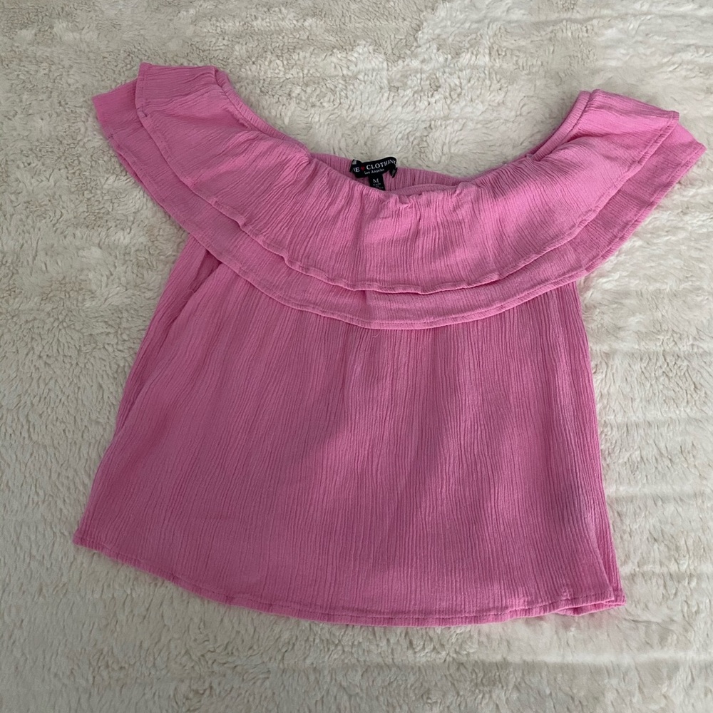 Pink Off Shoulder Shirt
